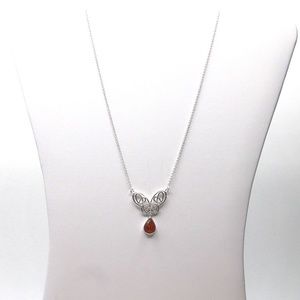 Sterling Silver Celtic Symbol Baltic Amber Necklace
